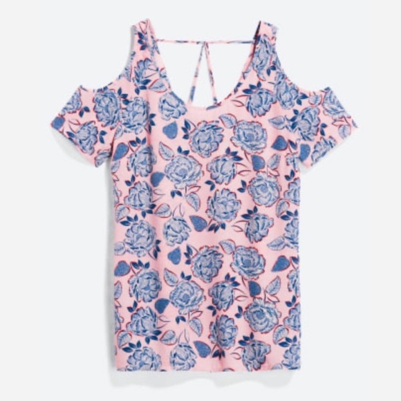 Kut from the Kloth Adriana Cold Shoulder Blouse Pink Floral Print Size Small - Picture 2 of 9